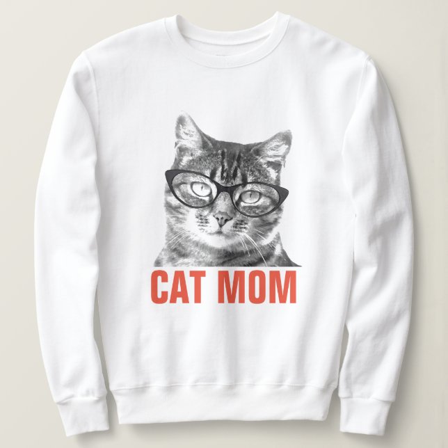 Cute CAT MOM sweatshirt for women (Design Front)