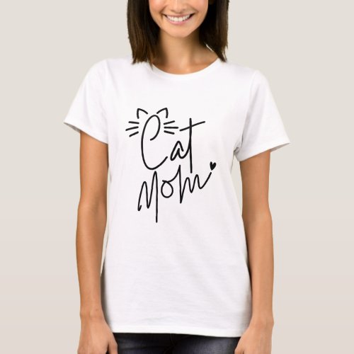 Cute Cat Mom  T_Shirt