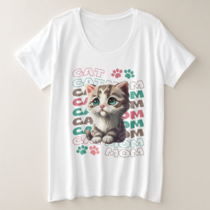 Cute Cat Mom T-Shirt with Adorable Kitten