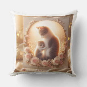 Cute Cat Mom Throw Pillow – Mother’s Day Gift