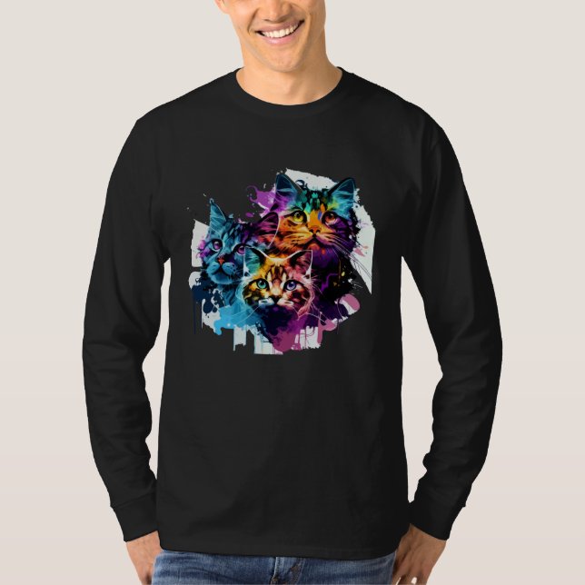 Cute cat moments Beautiful cat patterns for cat    T-Shirt (Front)