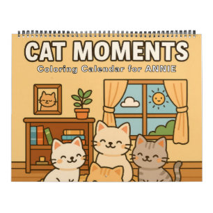 Cute Cat Moments Coloring Calendar