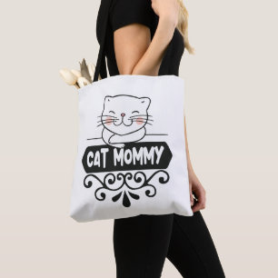 Cute cat mommy pet animal lover tote bag
