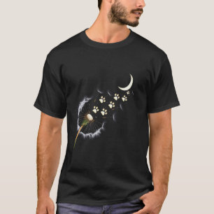 Cute Cat Moonlight Dandelion Paw Design Furry Frie T-Shirt