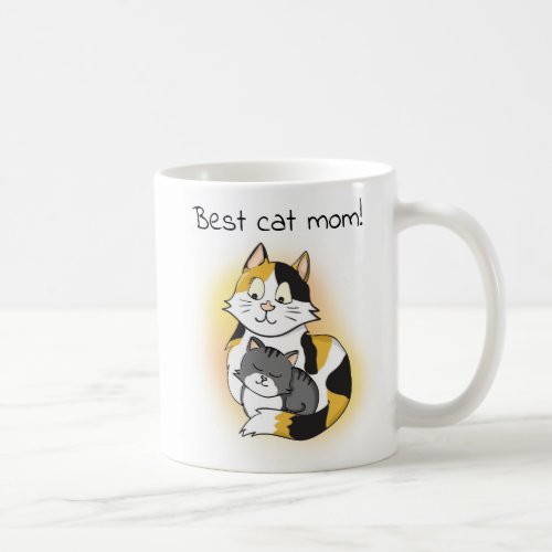 Cute Cat Mother and Kitten Best Cat Mom Coffee Mug