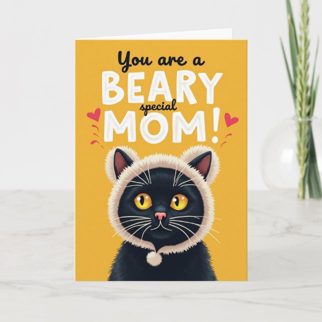 Cute Cat Mother Day Hooded Card (Front)