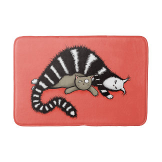 Cute Cat Mother Kitty Family Bath Mat