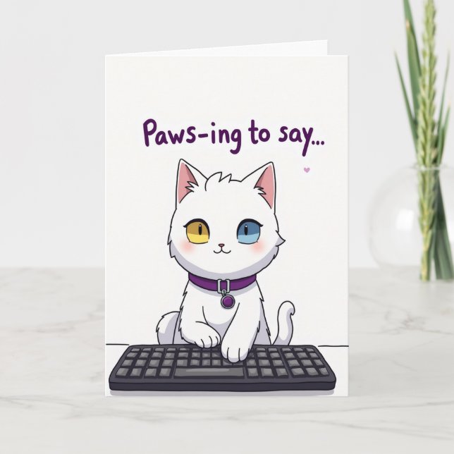 Cute Cat Mothers Day Message Card (Front)