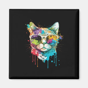 Cute Cat Motif Pop Art Cat  Magnet