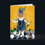 Cute cat mouse Flapper Art Deco funny birthday Card<br><div class="desc">Perfect birthday card for someone who loves to dance the Charleston,  and all things Art Deco.  This image is also available on other products in my Zazzle store.</div>