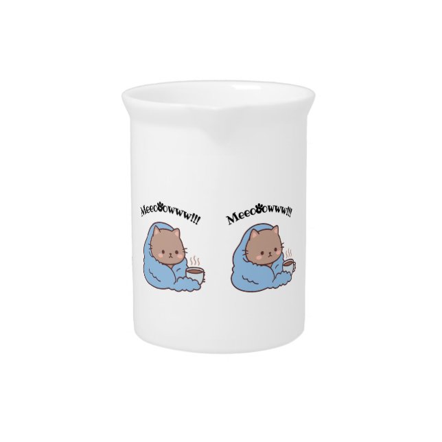 Cute Cat Mug  Beverage Pitcher (Front)