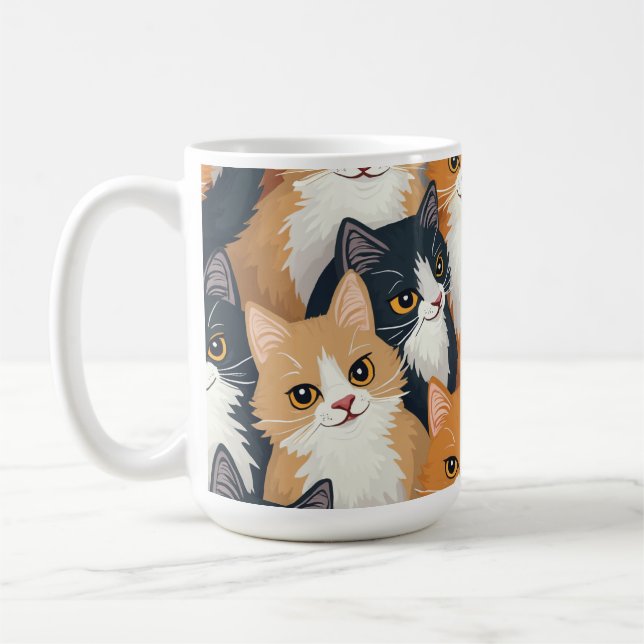 cute cat mug. coffee mug (Left)