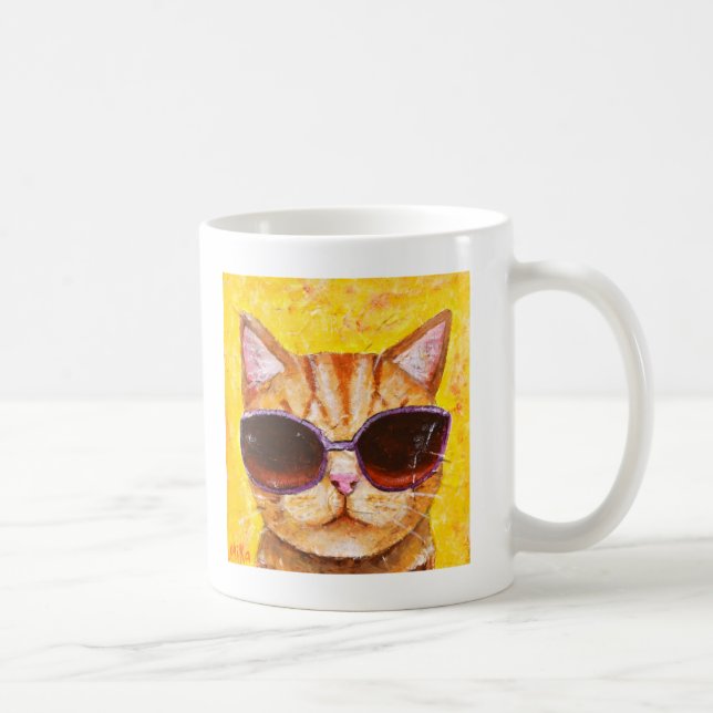 Cute Cat Mug Funny Cat mug Orange Tabby cat mug (Right)