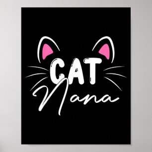 Cute cat nana cat face mama mother happy mothers poster