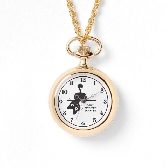 Cute Cat, Naughty Cat, Agent Meowssion Impossible Watch (Front)