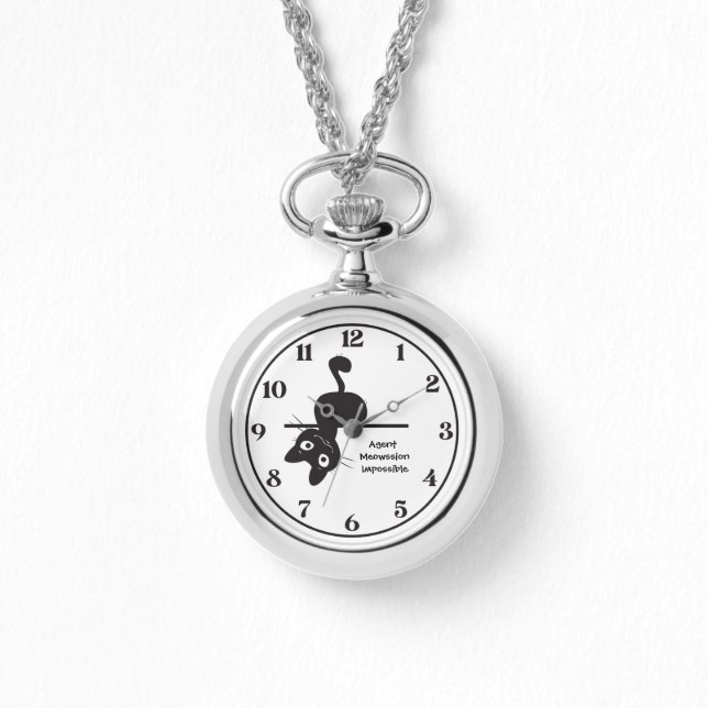 Cute Cat, Naughty Cat, Agent Meowssion Impossible Watch (Front)