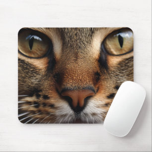 Cute cat nose and eye front closeup. Pet animal Mouse Pad