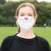Cute cat nose cartoon illustration adult cloth face mask (Outside)