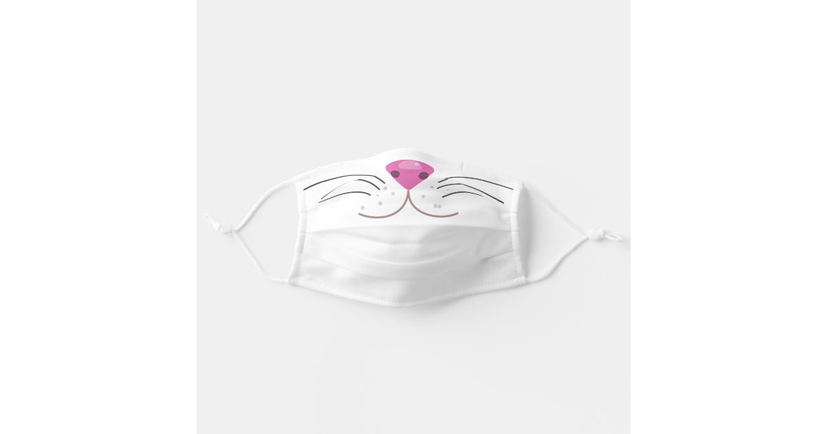 Cute Cat Nose Cartoon Illustration Cloth Face Mask Zazzle Com
