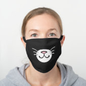 Cute Cat Nose Whiskers Black Cotton Face Mask (Worn)