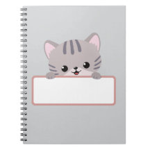 Cute Cat Notebook – Personalized Spiral Journal
