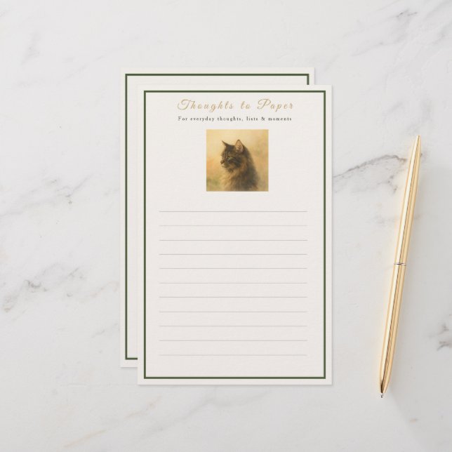 Cute Cat Notepad | Thoughtful Gift Idea Stationery (Front/Back In Situ)