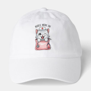 Cute Cat Nurse in Pocket Baseball Hat