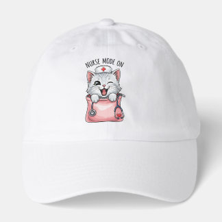 Cute Cat Nurse in Pocket Baseball Hat
