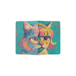 Cute Cat Oil Painting (#5) Passport Holder