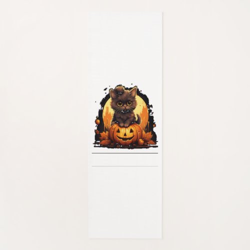 Cute Cat on a Halloween Pumpkin T_shirt   Yoga Mat