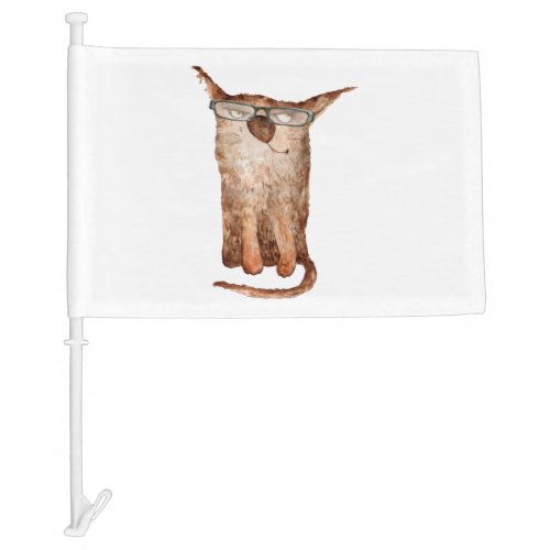 Cute Cat On Glasses Cats Funny Cat   Car Flag