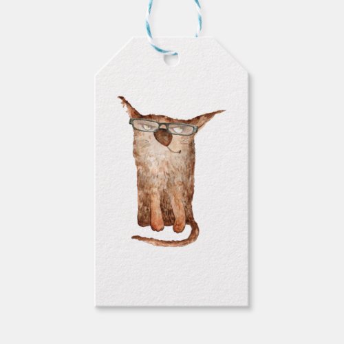 Cute Cat On Glasses Cats Funny Cat   Gift Tags