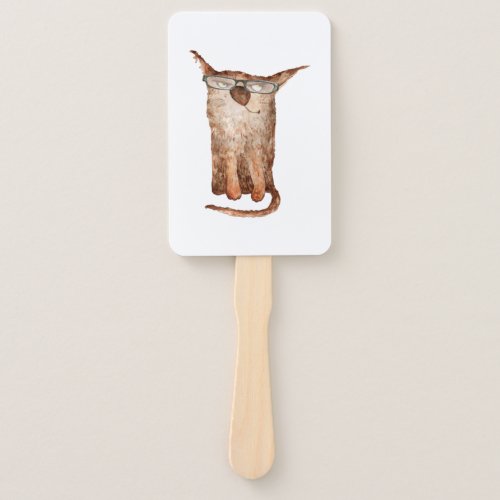 Cute Cat On Glasses Cats Funny Cat   Hand Fan