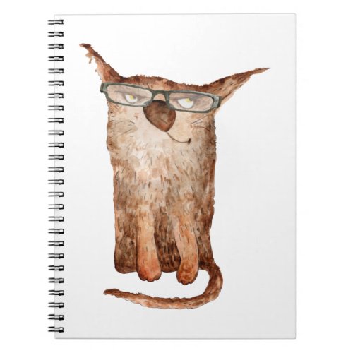 Cute Cat On Glasses Cats Funny Cat   Notebook