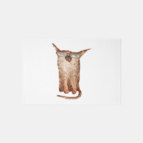 Cute Cat On Glasses Cats Funny Cat   Rug