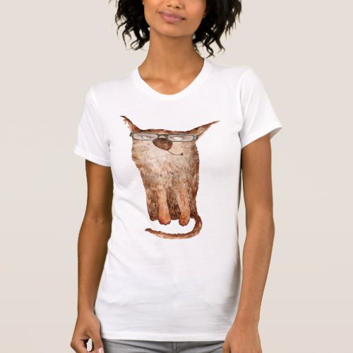 Cute Cat On Glasses Cats Funny Cat   T_Shirt