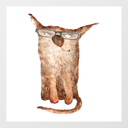Cute Cat On Glasses Cats Funny Cat   Wall Decal