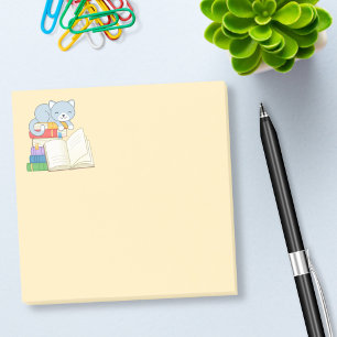 Cute Cat on top of a Book Stack Post-it Notes