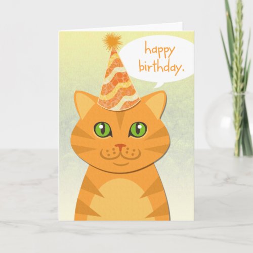 Cute Cat Orange Tabby Happy Birthday Cards