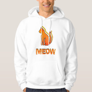 Cute Cat, Orange & Yellow Animal, Abstract Pop Art Hoodie