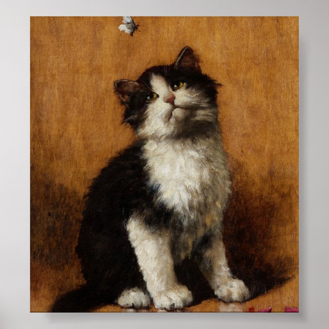 Cute Cat Painting Poster (Front)