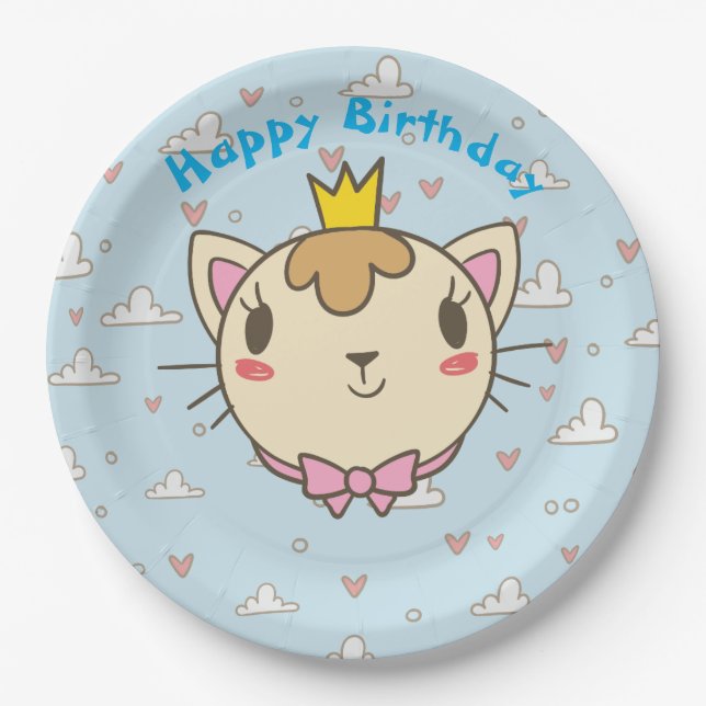 Cute Cat Paper Plates (Front)