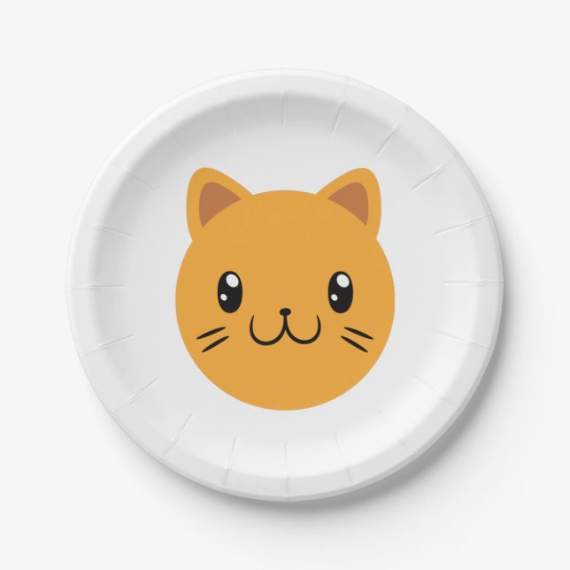 Cute Cat Paper Plates (Front)