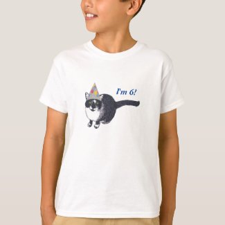 Cute Cat Party Hat Birthday Age Tshirts