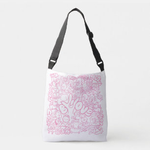 Cute Cat Patten with ASL ILY sign - ASL Design Crossbody Bag