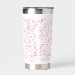 Cute Cat Patten with ASL ILY sign - ASL Design Insulated Tumbler