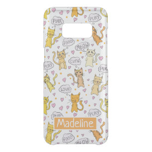 Cute Cat Pattern Add Name Uncommon Samsung Galaxy S8 Case