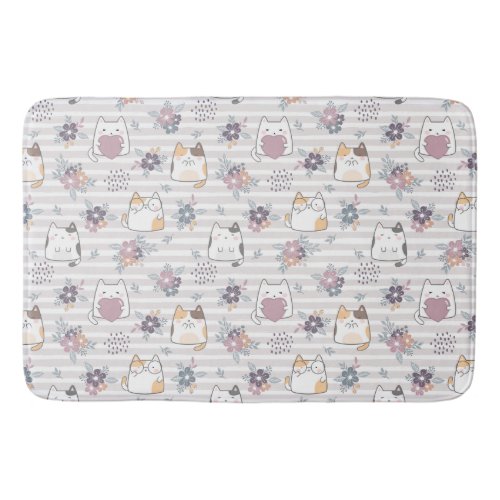 Cute cat pattern bath mat