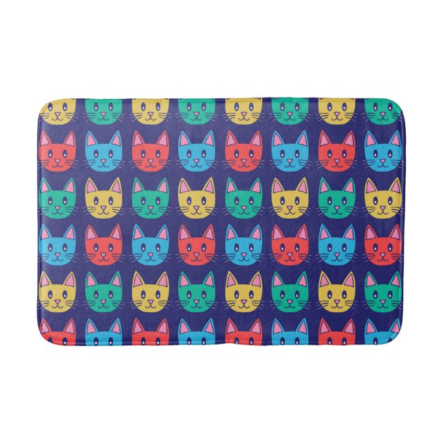 Cute Cat Pattern Bath Mat (Front)
