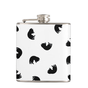 CUTE Cat Pattern Black and White Flask